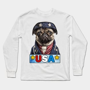 Patriotic Pug III Long Sleeve T-Shirt